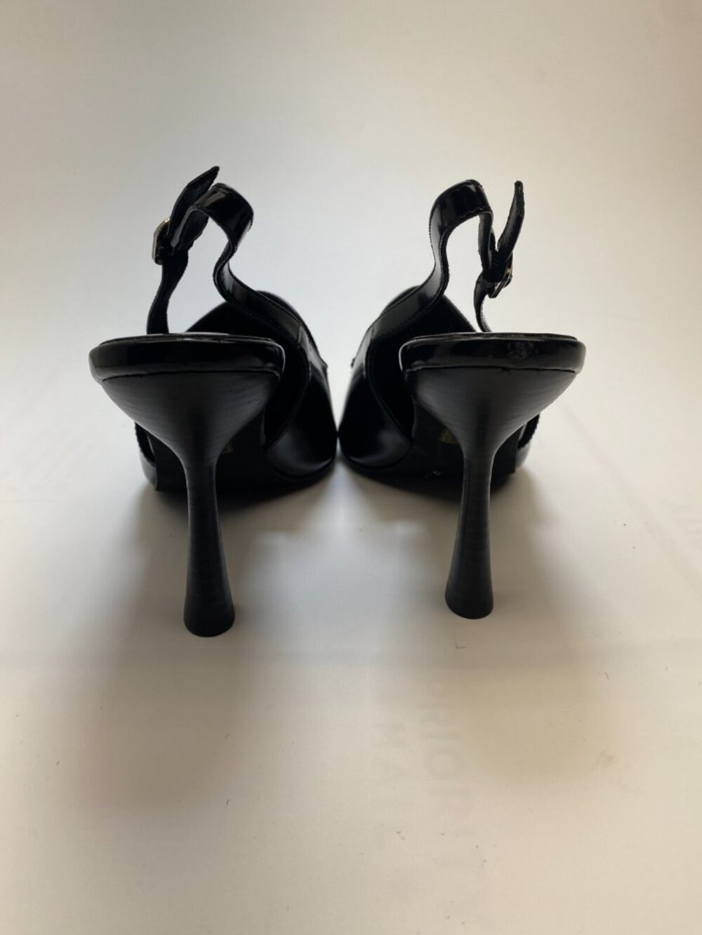 Jeffrey Campbell Womens Acclaimed Black Patent Leather Loafer Pumps Heels Sz 8.5 - Picture 6 of 8